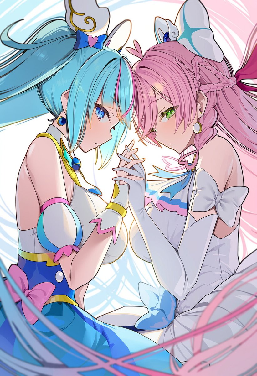 narinrain's tweet photo. リクエストありがとうございました🪽🌈
キュアスカイ&キュアプリズム                                                                                                                                                                                                                                                                               This is a clean SFW style artwork.