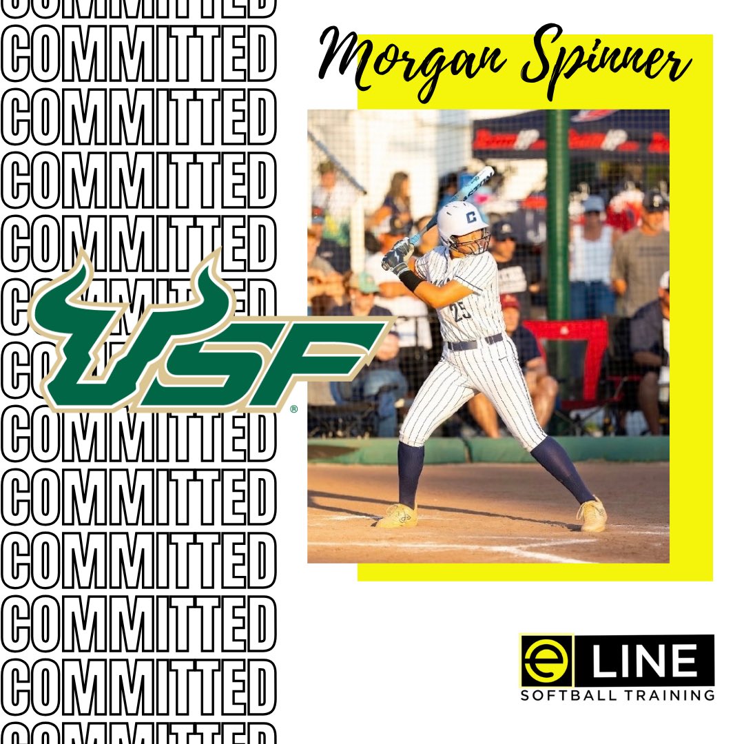 ElineSoftball's tweet photo. 🚨 COMMITMENT ALERT 🚨

Congratulations to @Morganspinner22 on her commitment to continue her academic and softball career at the University of South Florida (USF)! 🤘

Morgan began training with E-Line when she was just 9 years old, and watching her growth over the years has been so special. We’re incredibly proud to have been a part of her journey and can’t wait to cheer her on as a Bull! 💚💛