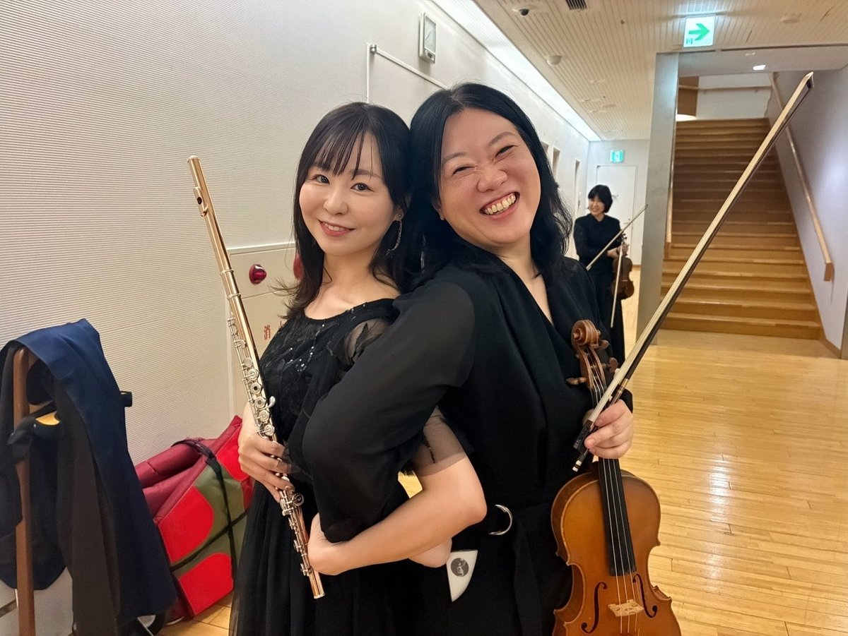 1018Fl's tweet photo. 所属オケの演奏会が無事終わりました✨️
今年はアパラチアの春で1stを、プロコのロメジュリで2ndをさせて頂きました🪈
前列まで埋まった沢山のお客様の中で演奏できる幸福感😭
オケのメンバーにも感謝でいっぱいです✨️次は年末の第九公演に向けて頑張ります🙌 #石川フィルハーモー二ー交響楽団 https://t.co/U0u6QTLYf4