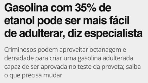 Fezainvest's tweet photo. Os brasileiros não entendem, 35% de álcool na gasolina já é considerado gasolina adulterada. O Brasil apenas legalizou combustíveis adulterados. https://t.co/3dkPdeCYea