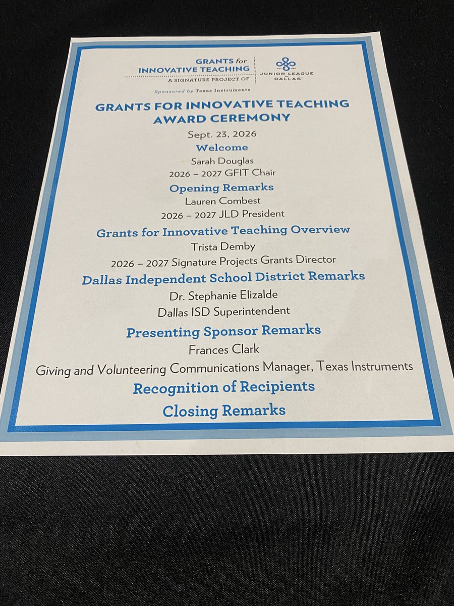 MrAndino1's tweet photo. We are honored to be a Junior League of Dallas grant recipient this year. Thank you for choosing our program and believing in our students! #ToInfinityandBeyond @TAGinPG @dallasisdvpa @DISDMagnets @DrReyC @AP_Pegues https://t.co/AWKLSMgzvJ