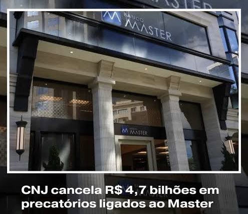 MiltonFrissoJr's tweet photo. O CNJ mandou cancelar R$ 4,7 bilhões em precatórios ligados ao Banco Master e determinou a devolução do dinheiro à União. Os valores estavam parados em contas da Justiça desde dezembro de 2023, sem poder ser sacados. #Precatórios #BancoMaster #CNJ https://t.co/3Ld693oIAr