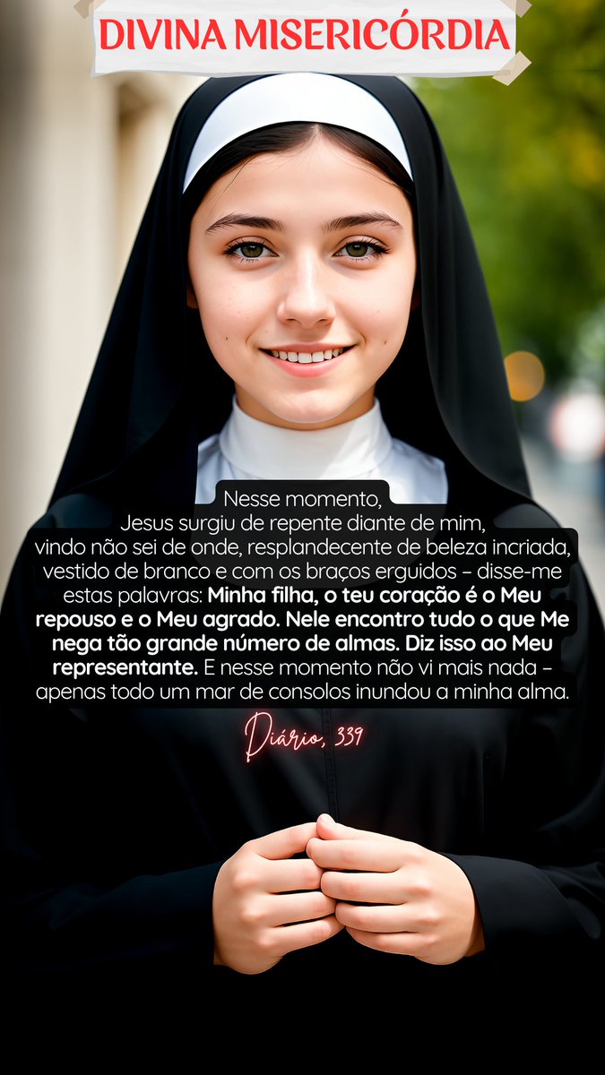 ReiMisericordia's tweet photo. Minha filha, o teu coração é o Meu repouso e o Meu agrado. Diário 339.
#Jesus #Minha #filha #Minhafilha #minhafilha #coração #coracao #Meu #repouso #Meurepouso #agrado #Meuagrado #misericórdia #diáriodesantafaustina https://t.co/Rx03zh0nR0