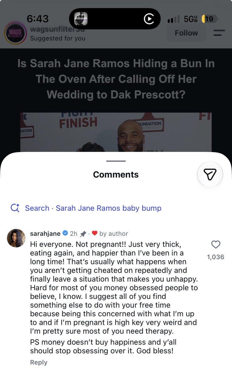 prescottsgurl's tweet photo. Sarah Jane exposing Dak for cheating 😬 https://t.co/TYPuBK5GhW