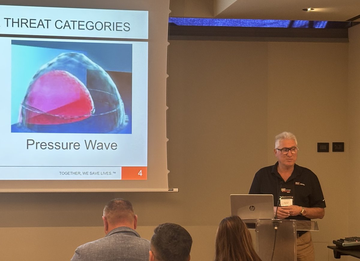 MedEngComms's tweet photo. Sharing Knowledge for Operator Safety.  Med-Eng presented 'Blast Threats on the Human Body' at the Explosive Ordnance Seminar Europe 2026.  Its purpose is to help Bomb Techs and EOD Operators reduce their risk of injury and make more informed decisions.  Stay safe! #EOD #NATO https://t.co/OmjWNBZ1tW