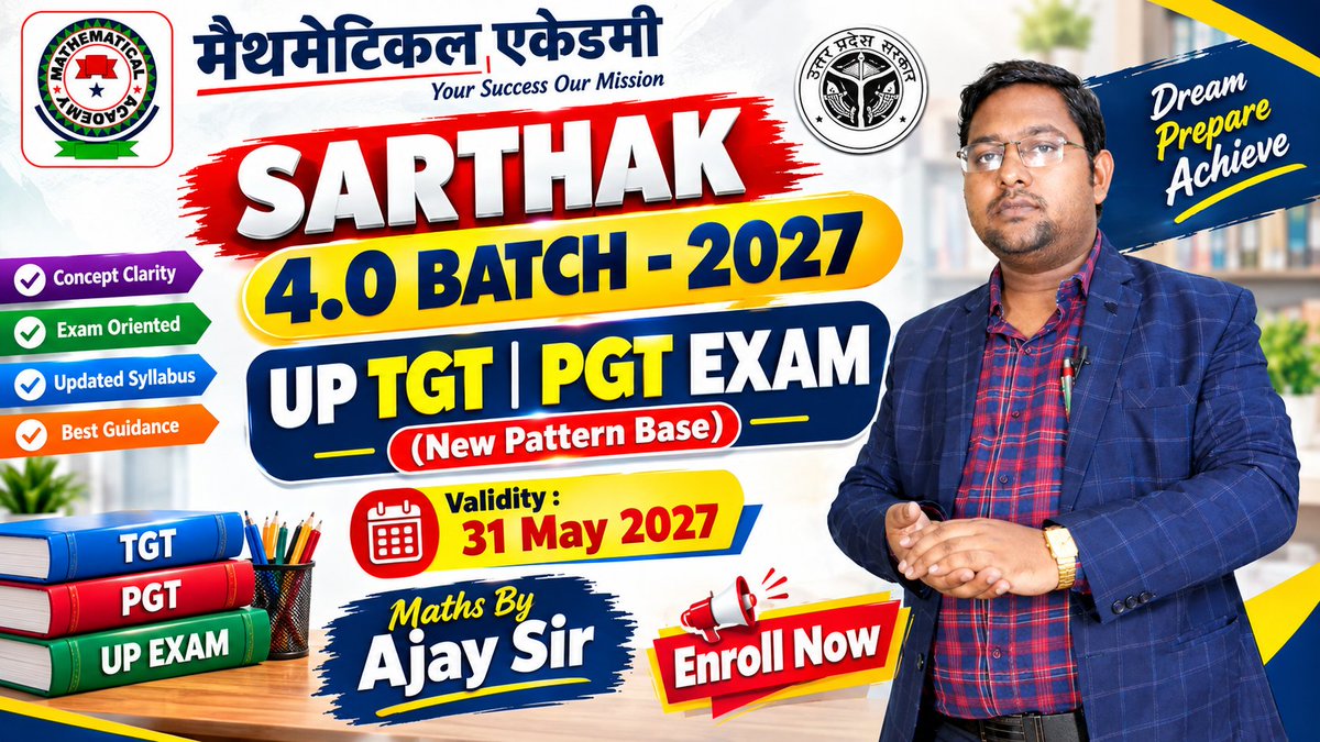 AJAYKUM17538544's tweet photo. 👉 Download the Mathematical Academy App from PlayStore & Join Now
--------
#iitjam #csirnet #gate #cuet #iitjee #nda #tgt #pgt #ltgrade #dsssb #hpsc #hssc #bpsc #rpsc #emrs #mathsbyajaysir #mathematicalacademy #tending #viralvideo #viralnews #education https://t.co/Fo7GqPBnsB