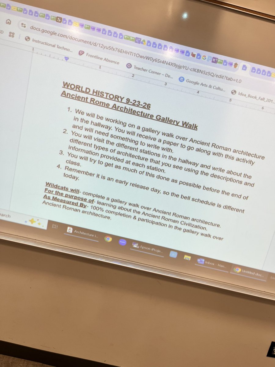 LHHSWildcats's tweet photo. Get kids moving, talking, writing, and organizing their thinking! When students are up, engaged in meaningful conversations, capturing their thinking &amp; using graphic organizers to make connections, learning comes alive. Ms. Marstellar did just that with Greek architecture. https://t.co/0md16H9unf