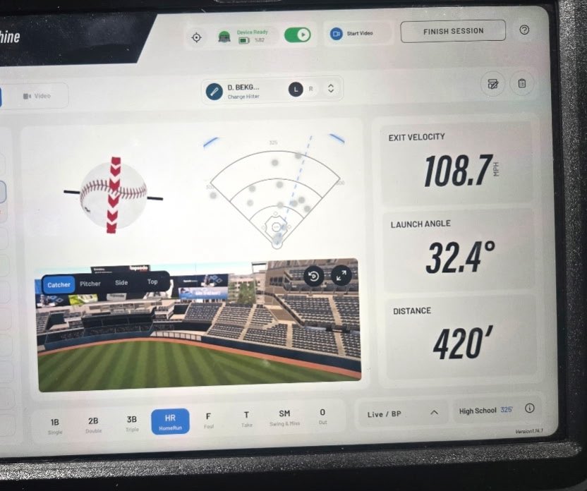 D_Bekgran2028's tweet photo. Had a great day in the cage hitting a new Exit Velo PR of 110.3 with 5oz Tater Machine Balls. 9-23-26 https://t.co/EvU8DWj2ve