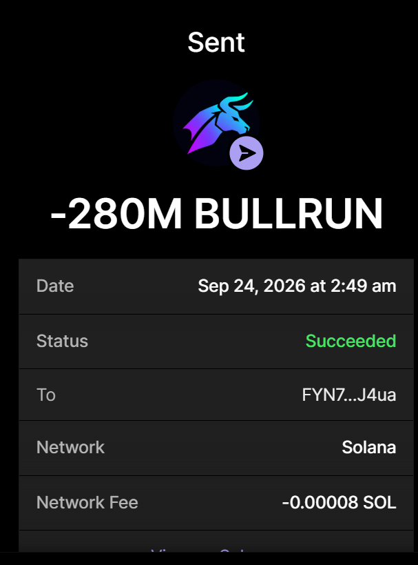 BullrunCash's tweet photo. 280 MILLION $BULLRUN PURCHASE COMPLETED FOR 1.8 SOL

BUY ON 𝕏 → Send SOL to:
8trY7gA9kzf9Yu4LUW8SdGCuydHAHfodCEFH3CGHUgWR

Min: 0.2 | Max: 10

0.2 $SOL → 10M $BULLRUN
1 $SOL → 100M $BULLRUN
5 $SOL → 1B $BULLRUN 

Visit https://t.co/N6UvBwkXIX

Retweet & Drop Solana Wallet Address for $100,000 $BULLRUN