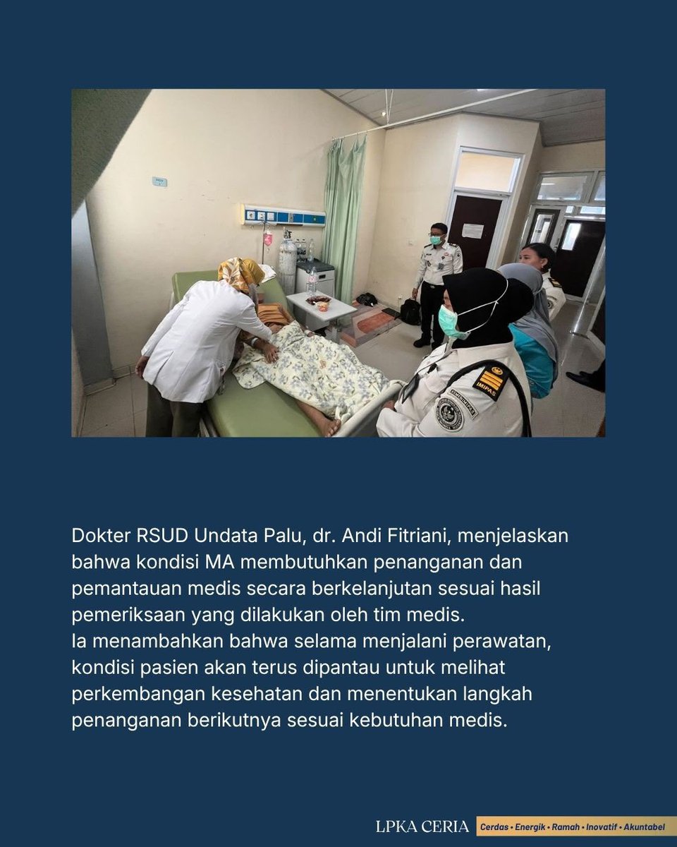 LPKAPALU's tweet photo. Utamakan Kesehatan Anak, LPKA Palu Gerak Cepat Berikan Penanganan Medis

LPKA Palu menunjukkan komitmennya dalam memastikan kesehatan dan keselamatan setiap Anak Binaan. Hal tersebut diwujudkan dengan merujuk salah seorang anak binaan ke Rumah Sakit Umum Daerah Undata Palu. https://t.co/qo9qzEX0id