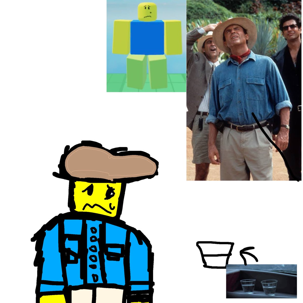 Gojra1280710's tweet photo. So I made a skin concept for the holloween event I hope yall like it the guest 666 name is “Rex 666” and it basically based off of the regular elevator t-Rex and the noob skin name is “ Alan” based off of Alan grant from Jurassic park @rblxforsaken @SoyS3BASTIA @isaac3523 https://t.co/kl40byISCR