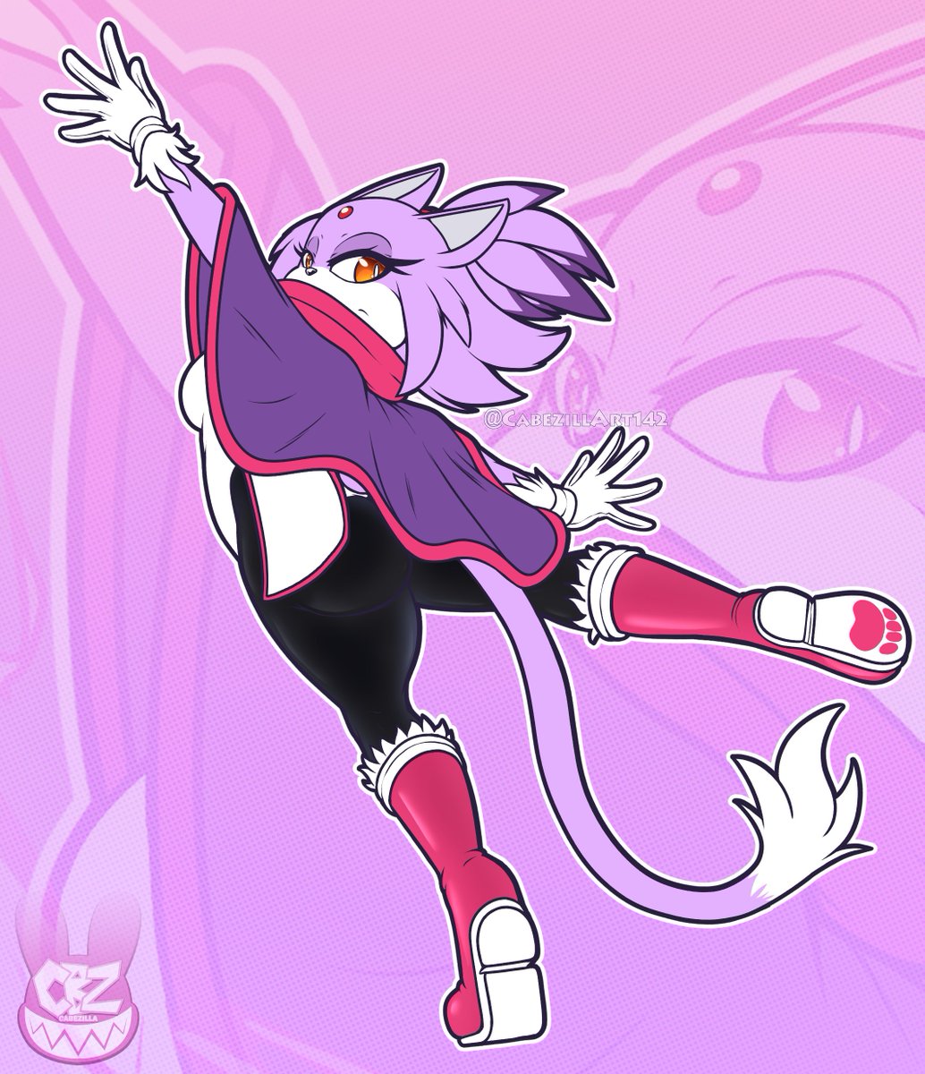 CabezillArt142's tweet photo. Sketch commission for anon showing Blaze the Cat in her design from Outcome Memories! (I love her look in that game!) https://t.co/vfMTNQ8uSS