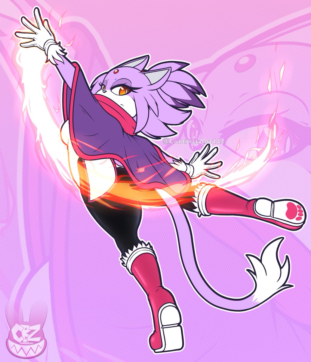 CabezillArt142's tweet photo. Sketch commission for anon showing Blaze the Cat in her design from Outcome Memories! (I love her look in that game!) https://t.co/vfMTNQ8uSS