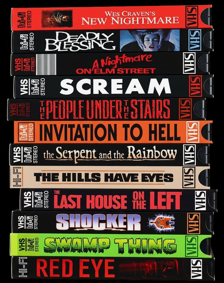 HorrorCarnival's tweet photo. 🔪 Wes Craven’s filmography is STACKED. Which movie from this pile is your favorite? 👀 https://t.co/K7er9tyCfO