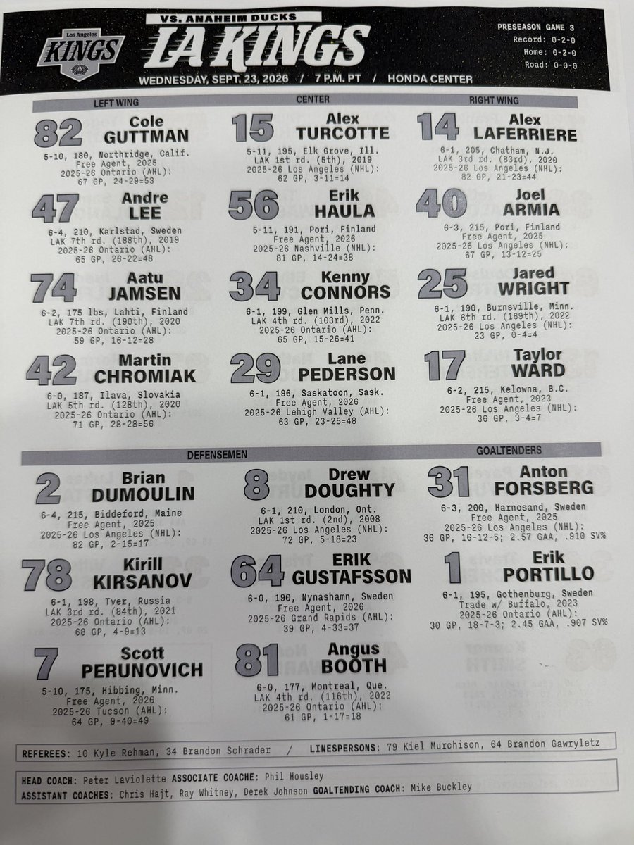 ZachCav's tweet photo. Tonight’s Line-Ups:

#FlyTogether 🆚 #GoKingsGo

@SportingTrib https://t.co/eeUWxJUIrr