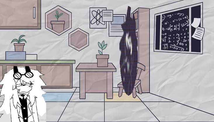 sc1encewasgood's tweet photo. [Edward seemingly appeared from thin air from behind the door, walking in snickering]

"...Another time for what?" Asked the snarky imp

"..No seriously what actually happened?" Said Edward, in a more serious tone https://t.co/nzOOKCjV36