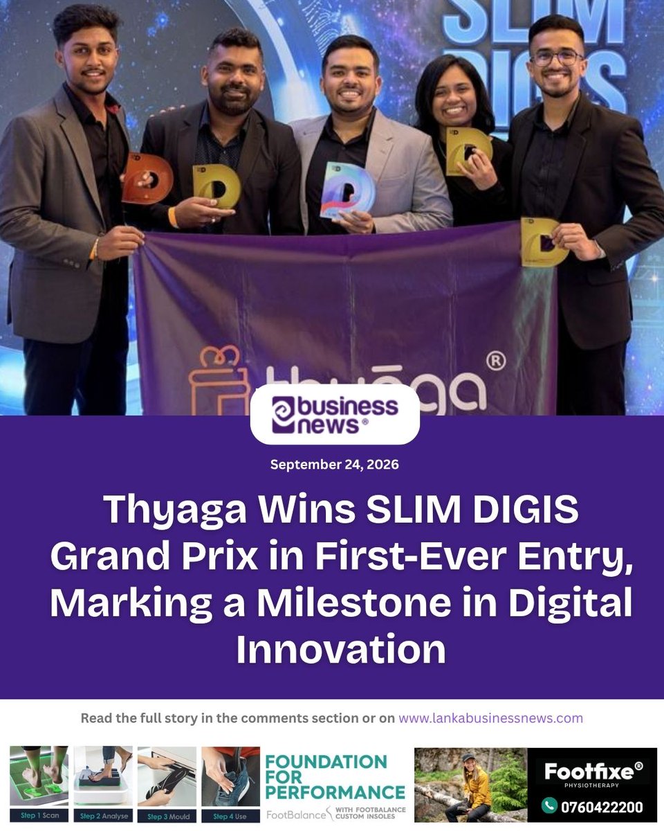 lbnbusinessnews's tweet photo. Thyaga Wins SLIM DIGIS Grand Prix in First-Ever Entry, Marking a Milestone in Digital Innovation
#Thyaga #SLIMDIGIS #DigitalInnovation https://t.co/6pXwmWd7yo