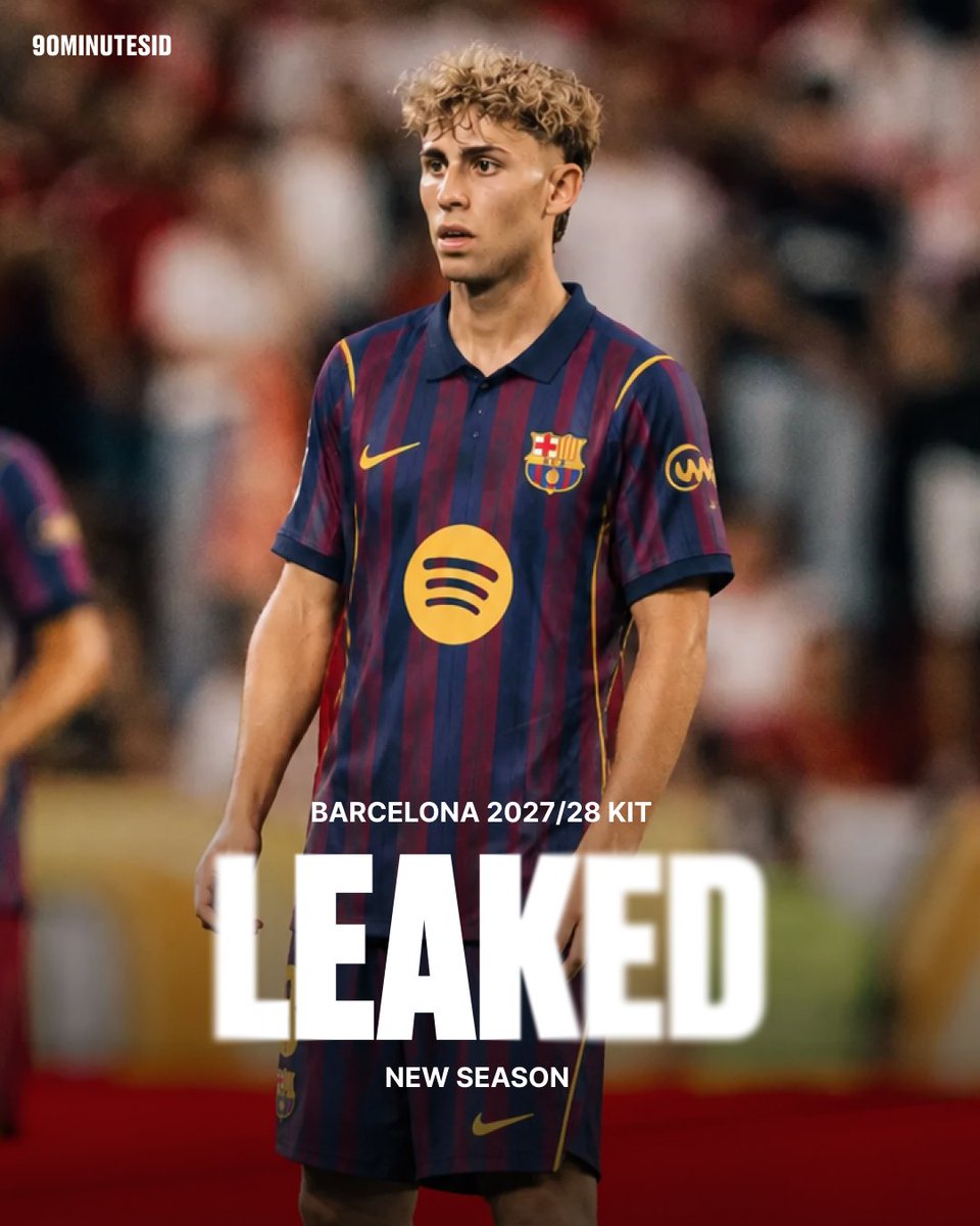 90minutesID's tweet photo. BREAKING: Bocoran awal desain jersey kandang Barcelona untuk musim 2027/28 telah beredar! 

Menurut Footy Headlines, desain yang beredar ini diperkirakan 80% akurat dari versi final yang akan dirilis. 👀

Ini masih leaked, belum pasti bener. https://t.co/J7Z9IXXrwp