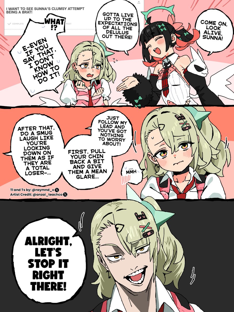raymnd_x's tweet photo. ☆〈English Translation〉

Sunna tried to act bratty https://t.co/EzAatT3Fee