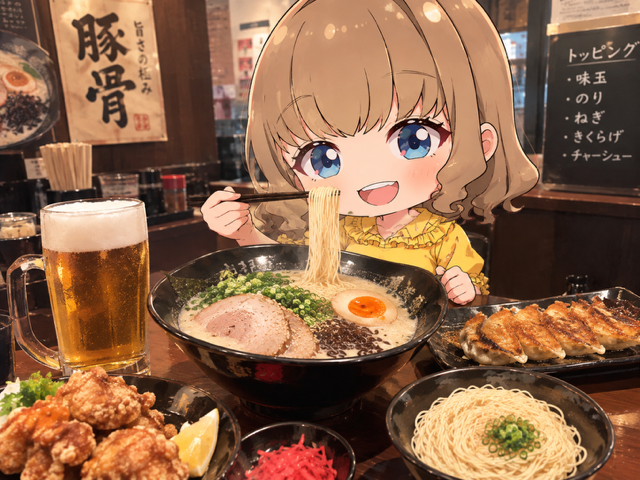 fujitomi_8740's tweet photo. 今日は 🥢#とんこつラーメンの日🍜

濃厚とんこつ＋餃子＋替え玉＋ビール🥟🍺
これはもう、カロリーも満足感も大盛りです🤤

たまには思いっきり楽しむ日が
あってもいいですよね📈💰

#FX自動売買 #シストレセレクト365
#とんこつラーメンの日 #とんこつラーメン #豚骨 https://t.co/jTJKM3CPZy