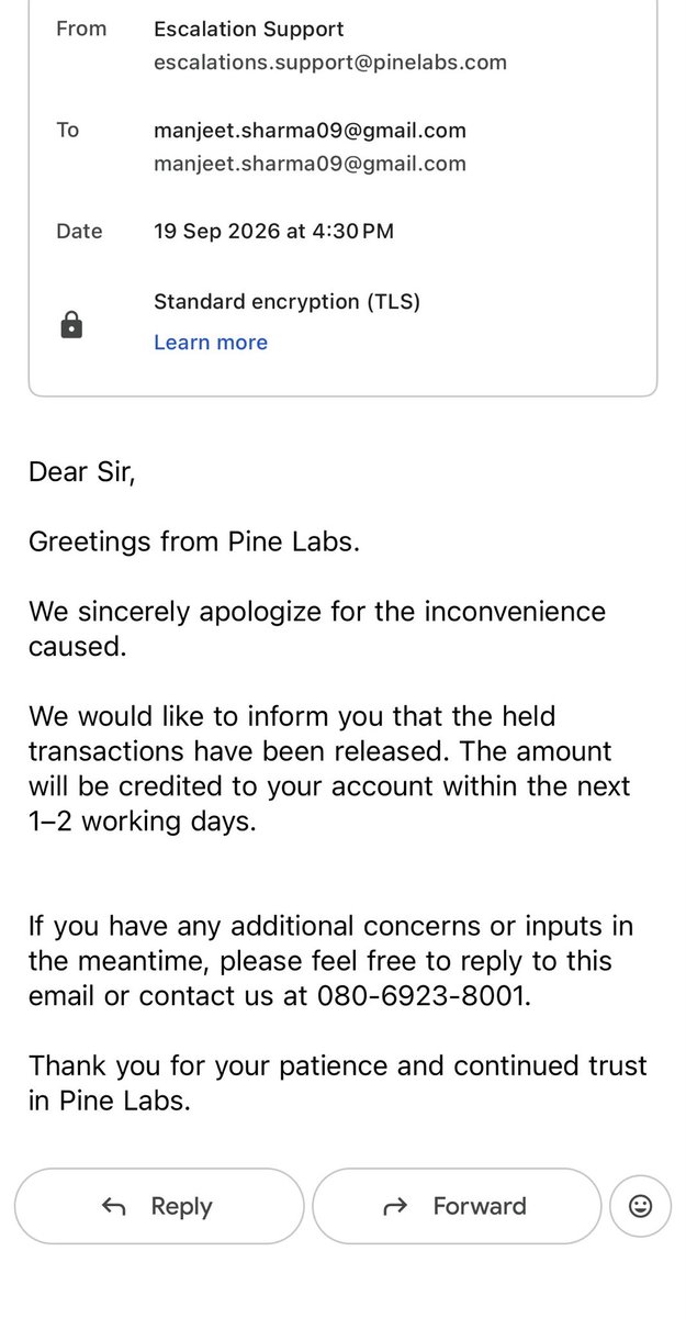 ManjeetOnX's tweet photo. Urgent Attention @PineLabs @PineLabsSupport @GouravChak
₹50,000 held since 9th July. Promised clearance on 19th Sept, but STILL NOT PAID! Over 2 months of radio silence and broken commitments. Merchant support or harassment? Fix this immediately! #PineLabs #MerchantProtection https://t.co/zyvYWd9T2f