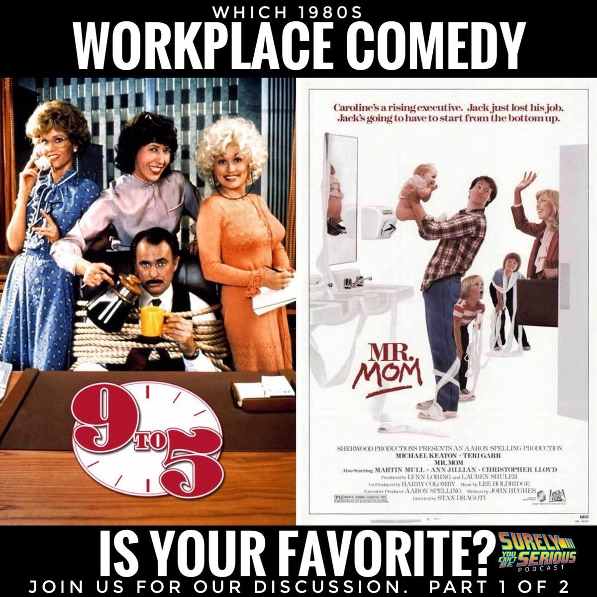 surelypodcast's tweet photo. ๐ง๐งNEW PODCAST๐ง๐ง
โ9 to 5โ (1980) vs. โMr. Momโ (1983): Part 1
https://t.co/57NA1rGHXZ
#mrmom #9to5 #janefonda #lilytomlin #dollyparton #michaelkeaton #johnhughes https://t.co/kuFHBSOXZl