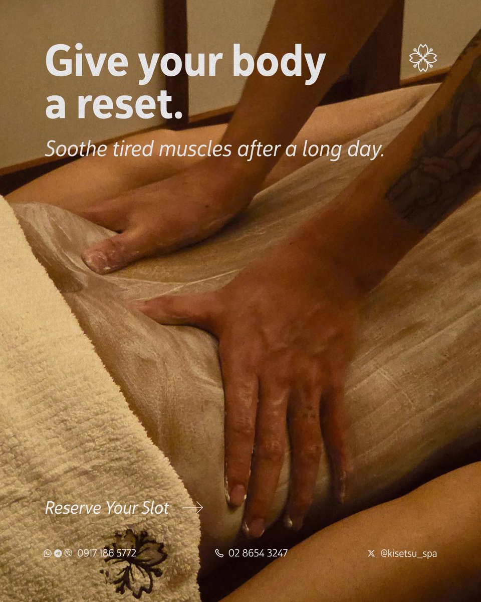 kisetsu_spa's tweet photo. Clock out and melt away the daily grind. You worked hard today—give your body the total reset it deserves.

📍 Facilities Centre, Shaw Blvd., Mandaluyong City

📞 Call/SMS 09171865772

#Kisetsu #KisetsuSpa #ItsKisetsuTime https://t.co/3ooXaiwzb5
