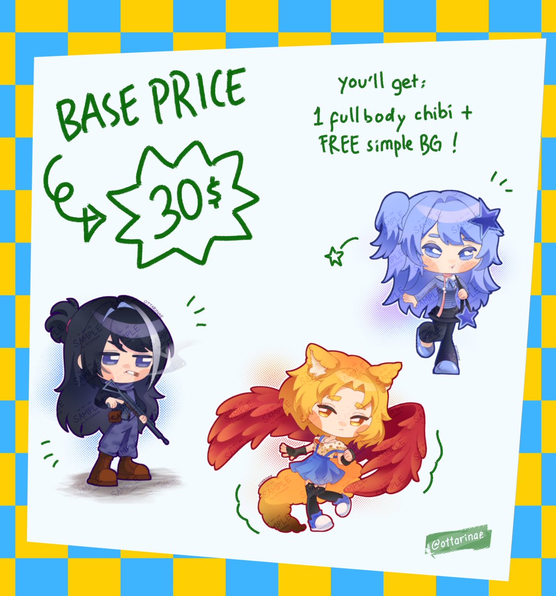 ottarinae's tweet photo. [CHIBI COMMISSION OPEN] 🦭

My vgen commission is NOW OPEN!! 🥳
25% OFF for the first two requests! ✨

Check out my vgen for more details! 💚
> https://t.co/Kd8tF8oBTM

#artcommission #chibiart #chibicommission #vgen https://t.co/q2D5aFuhIC
