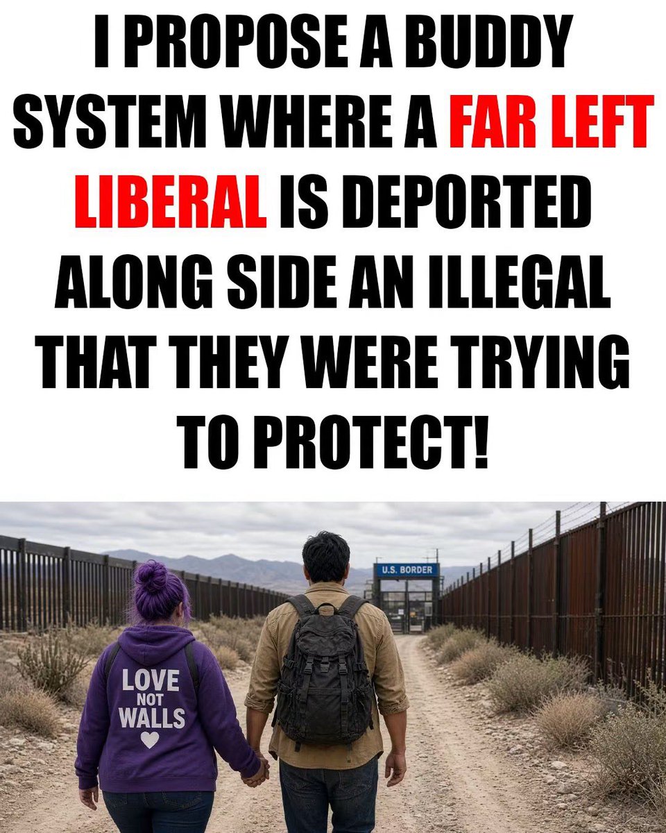 Sassafrass_84's tweet photo. Omgosh I am totally on board with this. Can we please do the buddy system?!! Deport a liberal and their illegal. Two at a time. 

I can support this. Can you? https://t.co/m4ng0GNwaw