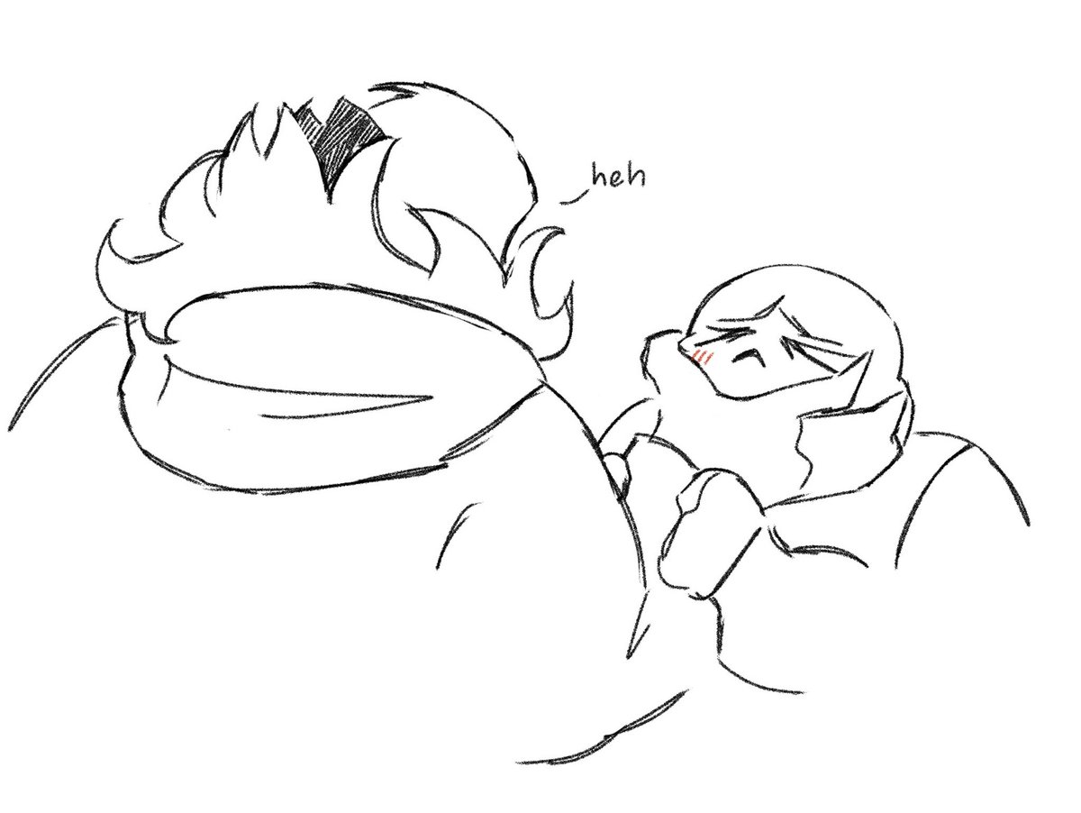 Imberarts's tweet photo. More of them i will draw them being cute and wholesome soon this is just how their dynamic would start i think https://t.co/o3UsXbC7XS