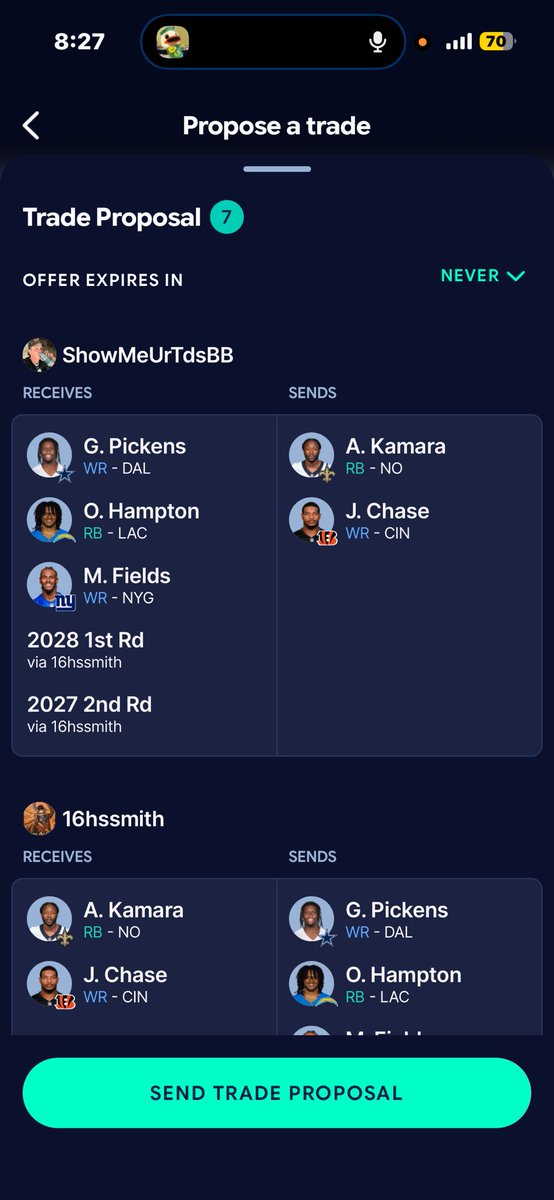 rivnastyyy's tweet photo. @AndyHolloway was this a good trade????? Plz respond https://t.co/kTkp2q8vsf