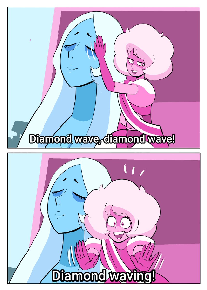 Darooart's tweet photo. In this universe, the gems vote to decide which diamond will rule, and Pink usually wins XD #stevenuniverse #minions #pinkdiamond #bluediamond https://t.co/bBNO6Y9ePN
