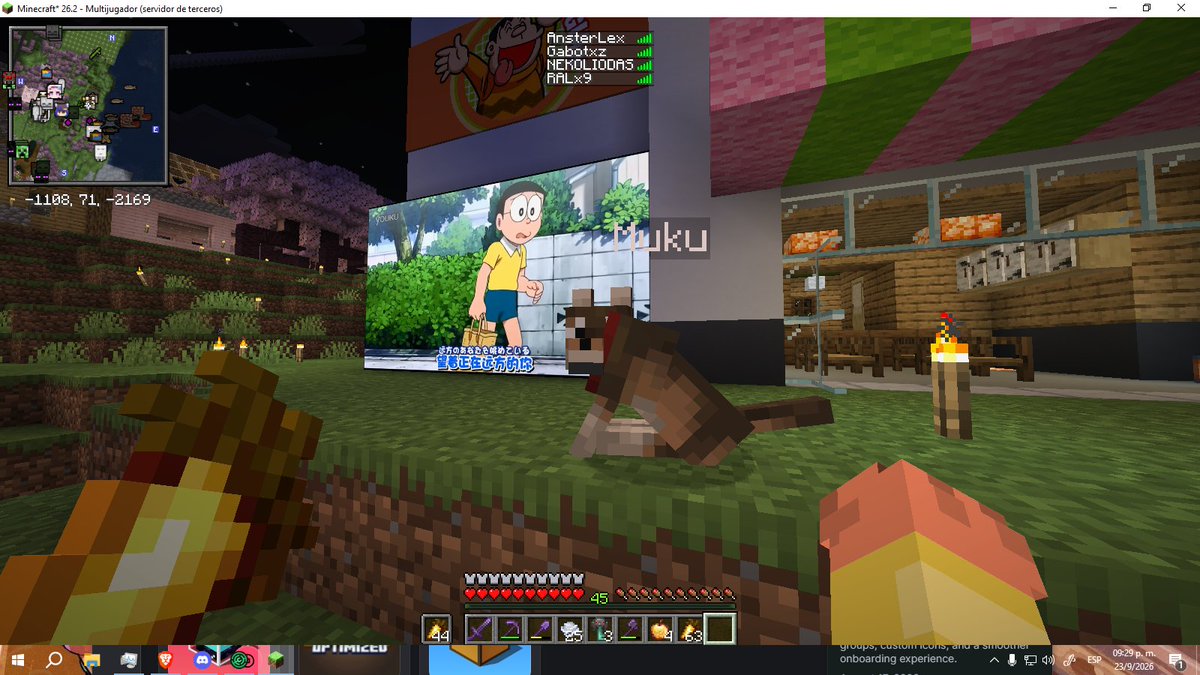 AnsterLex's tweet photo. en un servidor que estoy jugando con amigos hice la casa de Takeshi y de paso tengo a muku 😭💖 https://t.co/CBOKiPXC7M