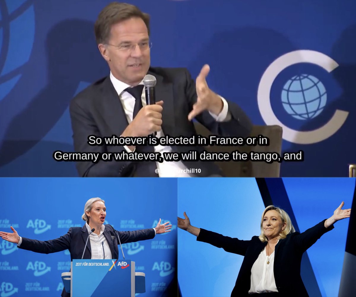 liz_churchill10's tweet photo. So there really is a shadow government that doesn’t care about who the people elect…

“Whoever is elected in France or in Germany or whatever, we will make sure that we keep the alliance together” -Mark Rutte, Secretary General of NATO https://t.co/3EwbKyinBv