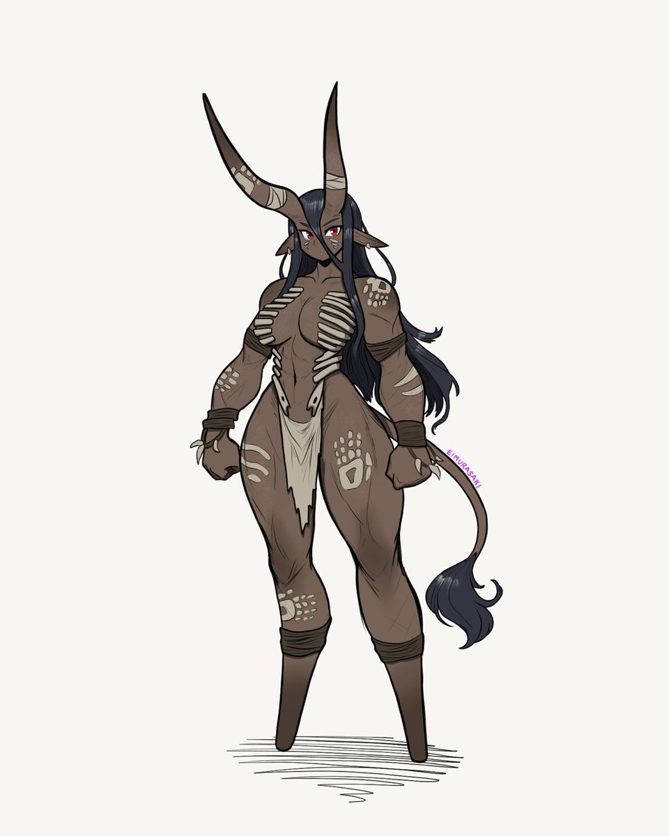 eimurasakiart's tweet photo. Osseus orcs, better known as bone orcs, are adapted to using bones as a primary building material as well as for their clothing and ornamentation! Even the body paint they adorn themselves in is crafted using powderized bone! #oc #orc #fae #orcgirl #faefolk https://t.co/XjRN9AmqiD