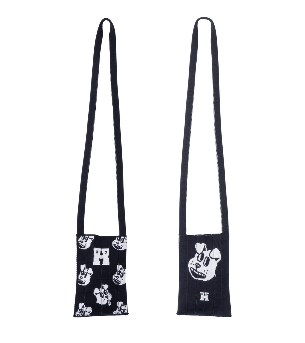 happysocks_jp's tweet photo. インパクト抜群な「ジャンボインヤン」ソックスと、愛らしいドッグ柄ニットバッグのモノトーンコンビ🐶🖤
柄×柄のレイヤードも、ブラック＆ホワイトでまとめれば一気にモードでハッピーなコーデに◎

https://t.co/f6NJtMCauh https://t.co/4FeUgfRjJ0