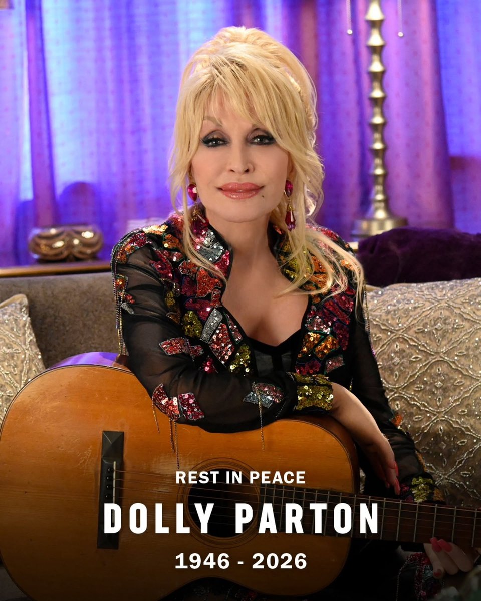 DelbertMunrw's tweet photo. Photo shared by Ahmed Zidane on August 25, 2026 tagging @dollypartonarchives. May be an image of text that says "REST IN PEACE DOLLY PARTON 1946- 1946-2026 2026". https://t.co/BWDfT8zYvV
