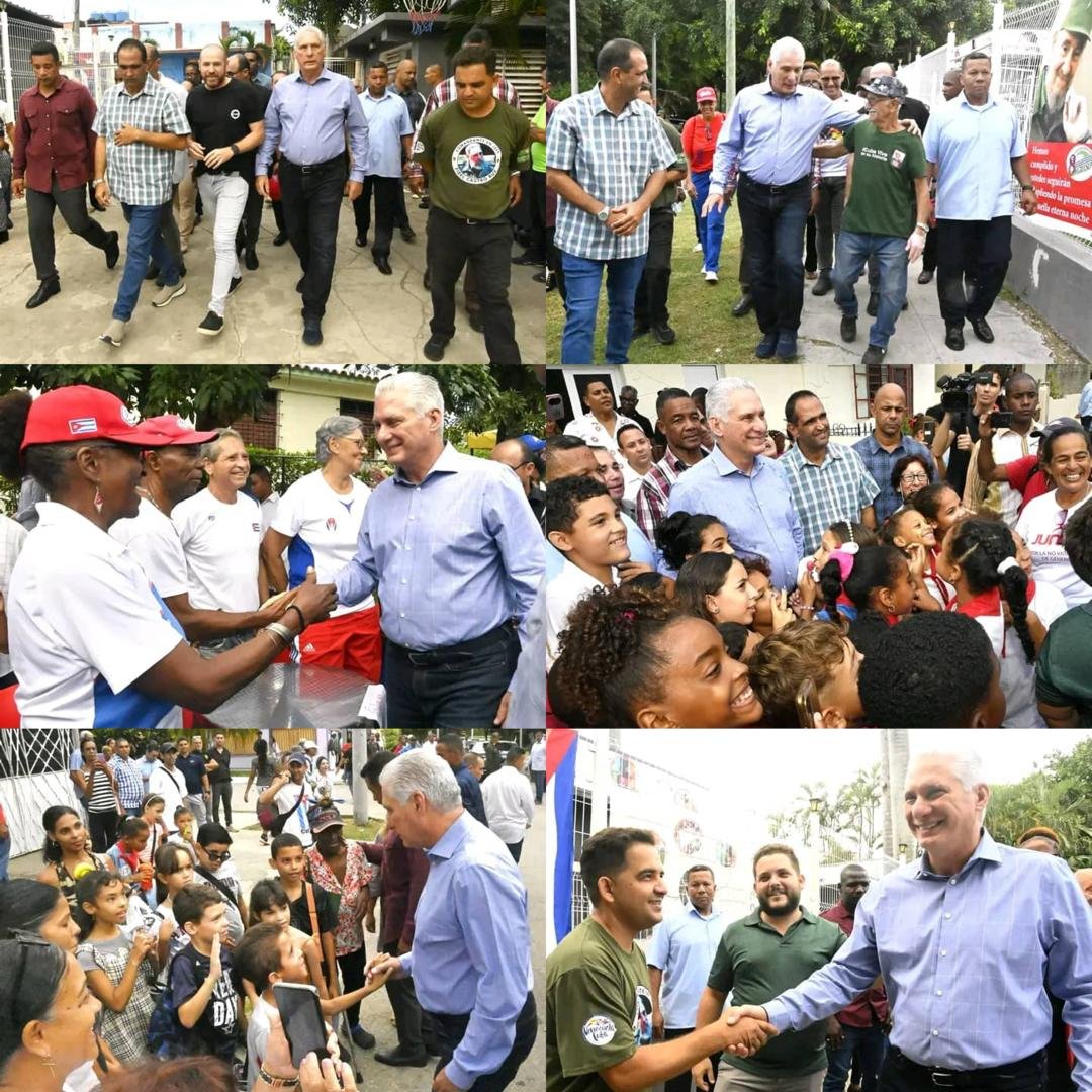IzquierdoAlons1's tweet photo. Visitamos junto al Primer Secretario del CCPCC y Presidente de la República Miguel Díaz-Canel, el Barrio La Timba del CP Vedado, como parte del movimientos políticos "Mi Barrio por la Patria" y “Red Juvenil”
#CubaEstáFirme 
#LaHabanaViveEnMí https://t.co/BAXL4DtK6C