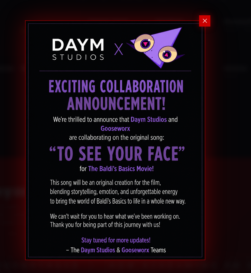 BaldiBall's tweet photo. Dude i found an ai sludge baldi's basics movie that credits anthony hampton and gooseworx as composers. 😭 They have a whole website for the "movie" and it screams vibecoded. They even have an entire trailer 
#baldisbasics https://t.co/Gvbd0mxSfv