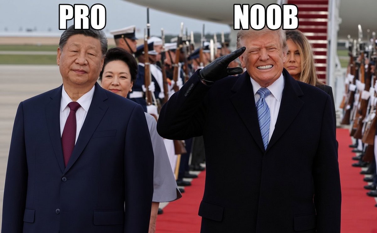 GeekidGo's tweet photo. #xi faces #calm 
#trump’s look so noisy ! 

Trump is super filmed star 
His words change 360°! 
#PeaceThroughStrength https://t.co/DbnUW10chg