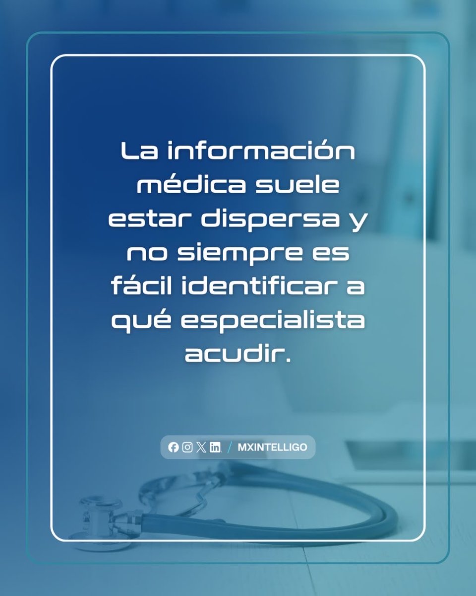 mxintelligo's tweet photo. Encontrar atención médica puede ser más sencillo de lo que imaginas. 🩺✨

Con soluciones digitales, acercamos la información y los servicios de salud de una manera más clara, práctica y accesible.

#Intelligo #SaludDigital #Innovación #Tecnología #SectorSalud https://t.co/bN1uKO44WU
