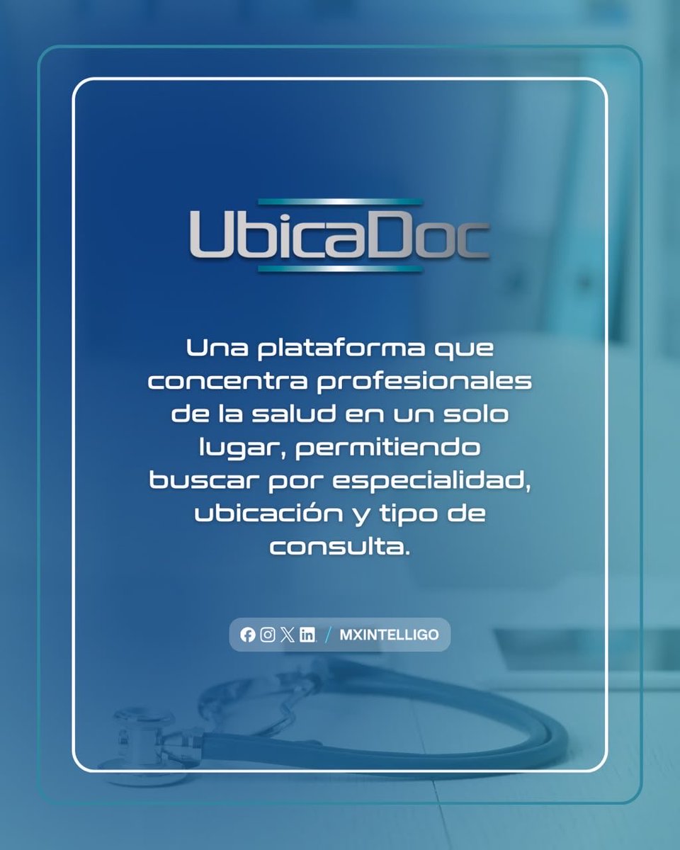 mxintelligo's tweet photo. Encontrar atención médica puede ser más sencillo de lo que imaginas. 🩺✨

Con soluciones digitales, acercamos la información y los servicios de salud de una manera más clara, práctica y accesible.

#Intelligo #SaludDigital #Innovación #Tecnología #SectorSalud https://t.co/bN1uKO44WU