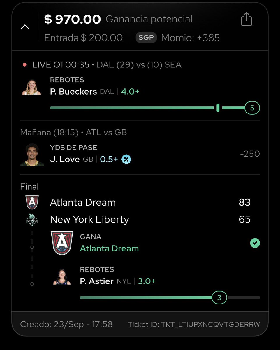 MynekG's tweet photo. @PenguPicks17 Yo quite y puse que ganaba Atlanta, chulada. Gracias perro https://t.co/rmBQBz4RZN