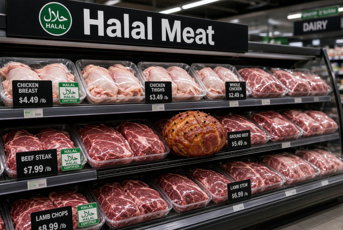 NoDMsPerfavore's tweet photo. To the person who keeps placing pork in the halal meat section, it's not funny. The whole shelf has to get cleared once this has been done and halal meat eaters won't go near it. Show some respect

Kind Regards
Ben - Customer Care

Just a thought 🤣 https://t.co/BQPw4ucgHD