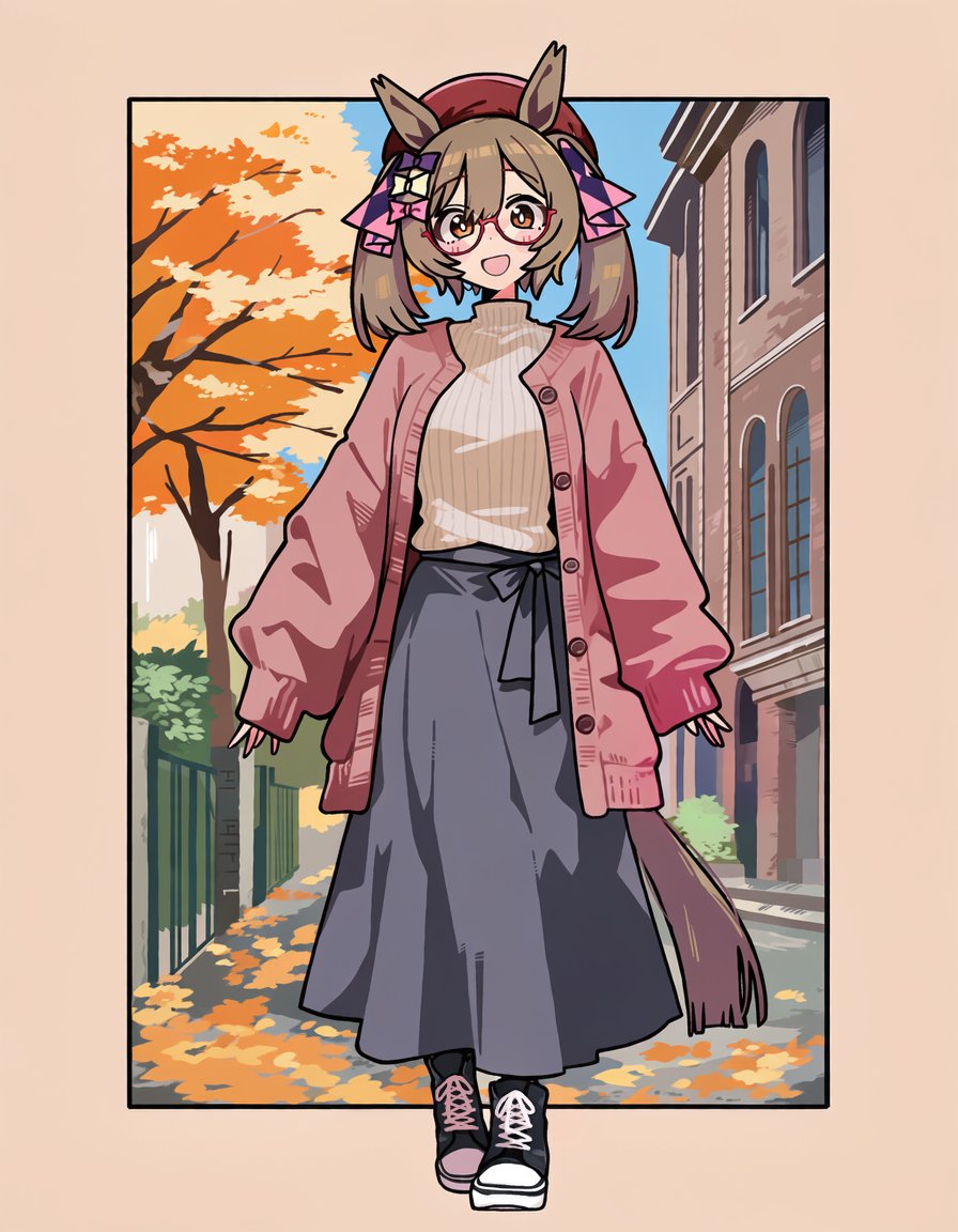 alluringAIillus's tweet photo. ウマさんぽ in Autumn  with ファル子 https://t.co/qnbOKKDOPo