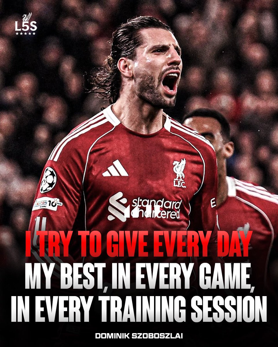 ATFooty_'s tweet photo. Dominik Szoboszlai embracing a bigger leadership role at Liverpool. ❤️🔴

The Hungarian says he prefers to **lead by example**, giving everything in every training session and every match — while experienced voices like Virgil, Joe Gomez and Alisson take more responsibility inside the dressing room. 👏

“I’d rather speak on the pitch, through how I play and what I do.” 🔥