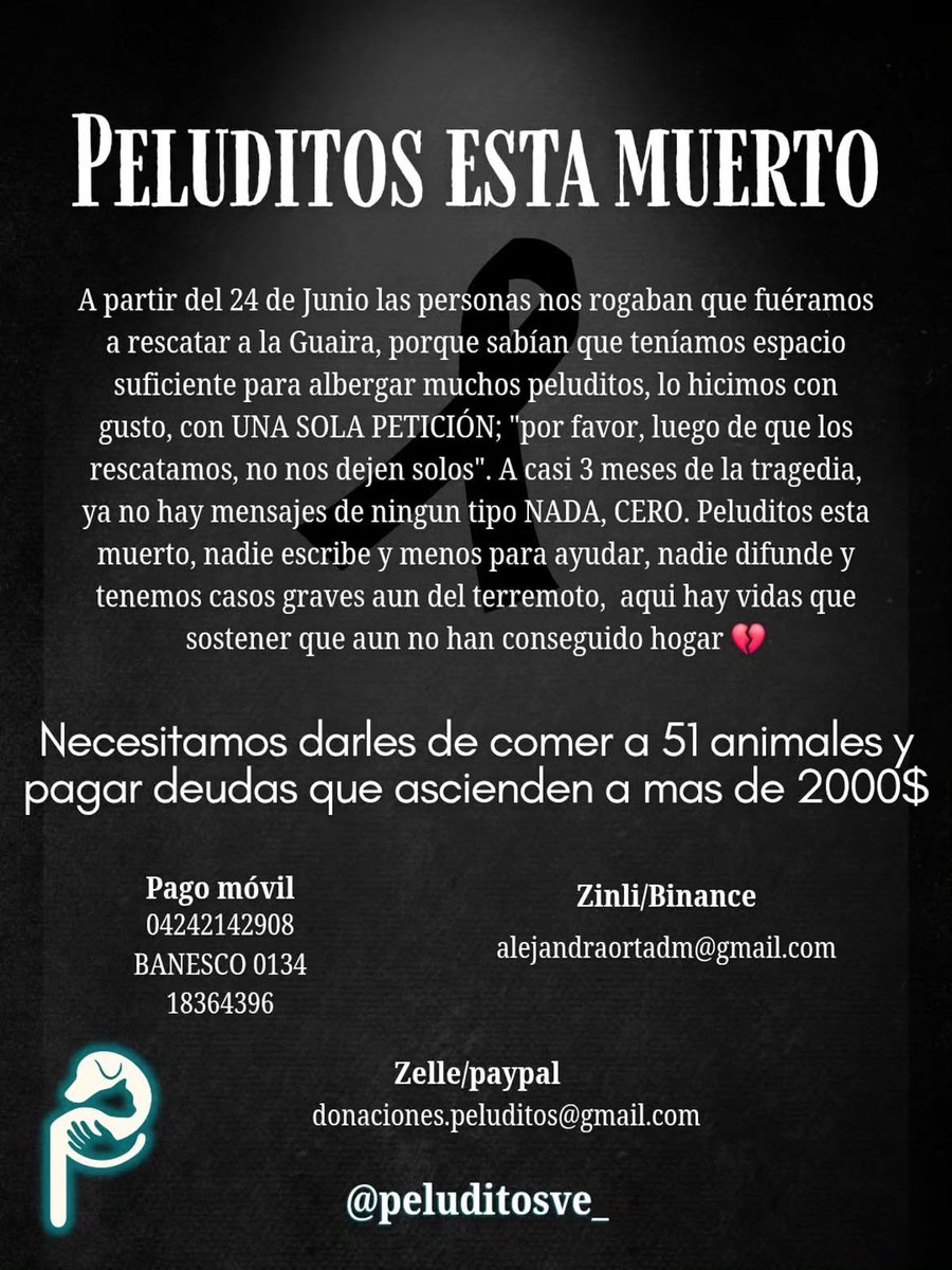 EnContexto_0's tweet photo. Los panas de @peluditosve_ Ya no pueden mas. Son mas vidas, en espera de ayuda, atención medica, comida y amor 😔💔😭 ya no encuentran la forma de pedir ayuda. Necesitan pagar deudas y comprar alimento 🐾  Los datos para donaciones están en el Instagram @peluditosve_ Ayudemos. https://t.co/Y4UA5aZe3A