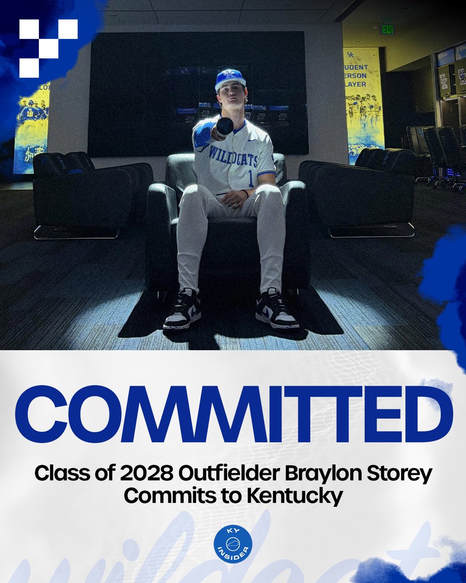 KyInsider's tweet photo. 🚨LATE NIGHT COMMIT ALERT 🚨

@UKBaseball has earned a commitment from Braylon Storey (‘28), a Greenwood, IN native! 

Storey plays outfield and is a right-handed pitcher, with a 104+ EV and a top speed of 91 MPH on the bump. 

@braylonstorey | #BBN https://t.co/JjsGgsRfLD