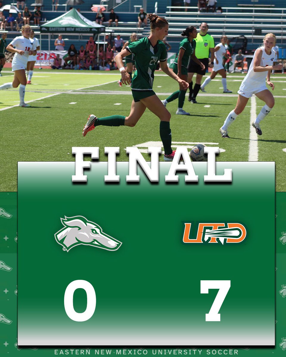 ENMUWSOCCER's tweet photo. Final at UT Dallas.

The Greyhounds finally return home this Friday to take on DBU💪

#ENMU #ALLIN https://t.co/iD4Q05HmAJ