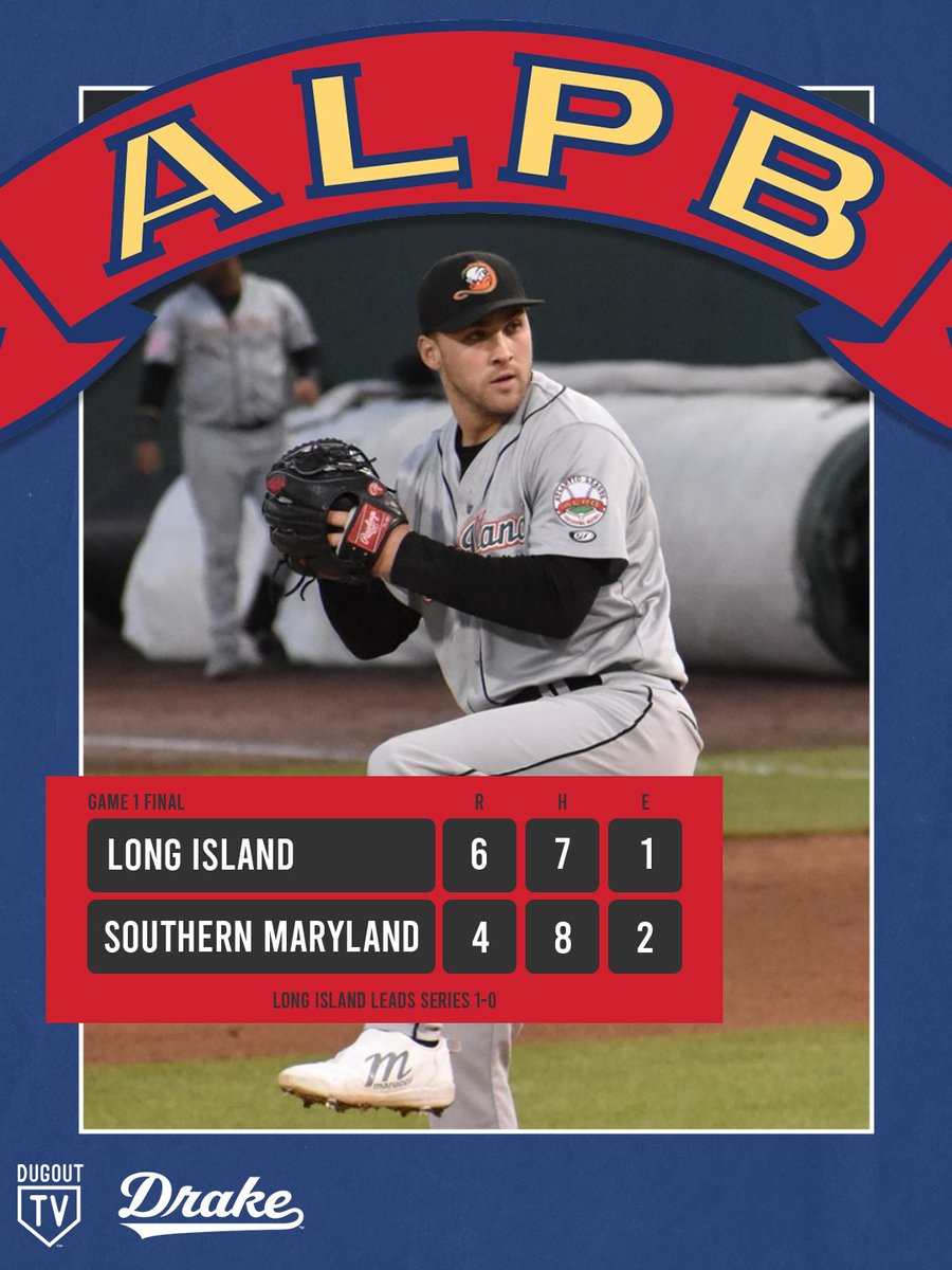 drakebaseball_'s tweet photo. Game 1 is in the books of the @AtlanticLg championship series. @LIDucks take game 1. https://t.co/CtYzpXoPit